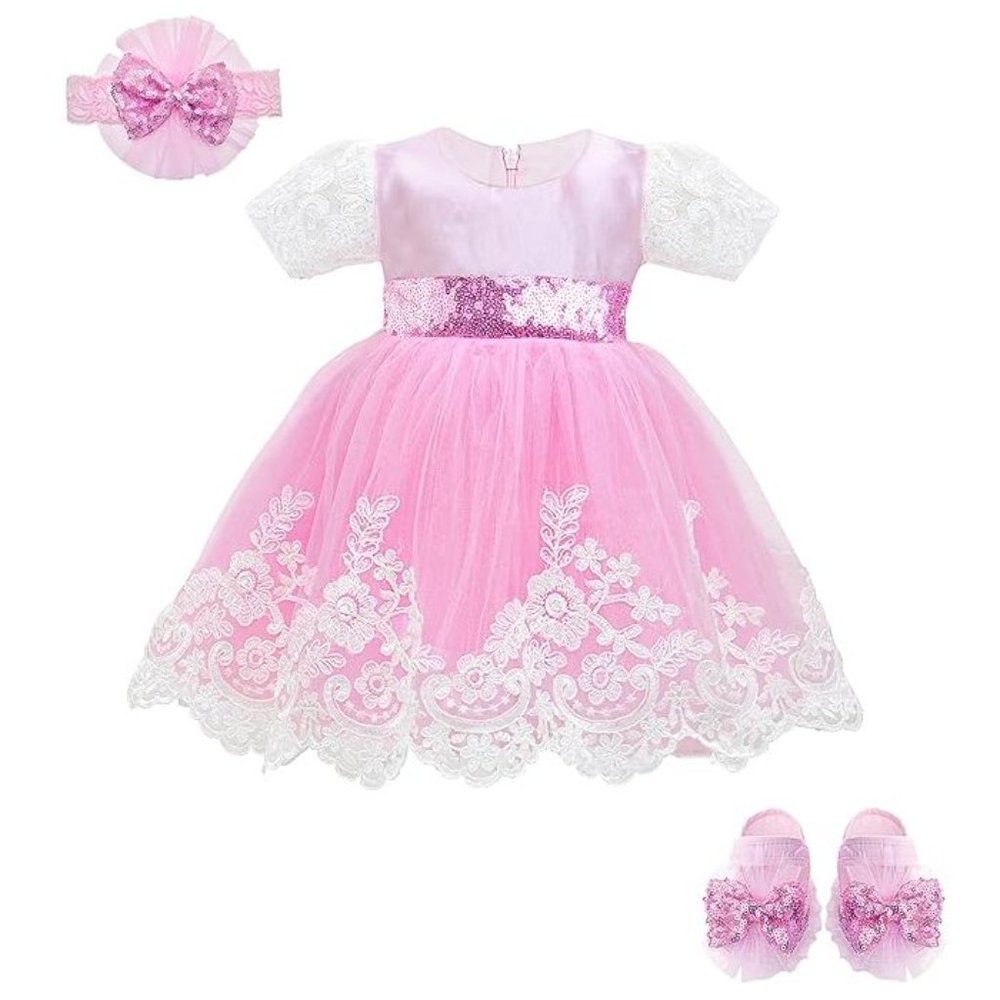 NWT Beautiful Sparkling Sequin Bow Baby Dress Christmas Flower Girl Page⦠- Picture 9 of 12